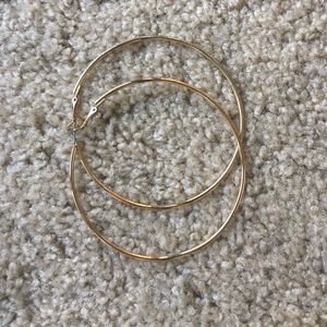 Gold hoop earrings 3 inch wide